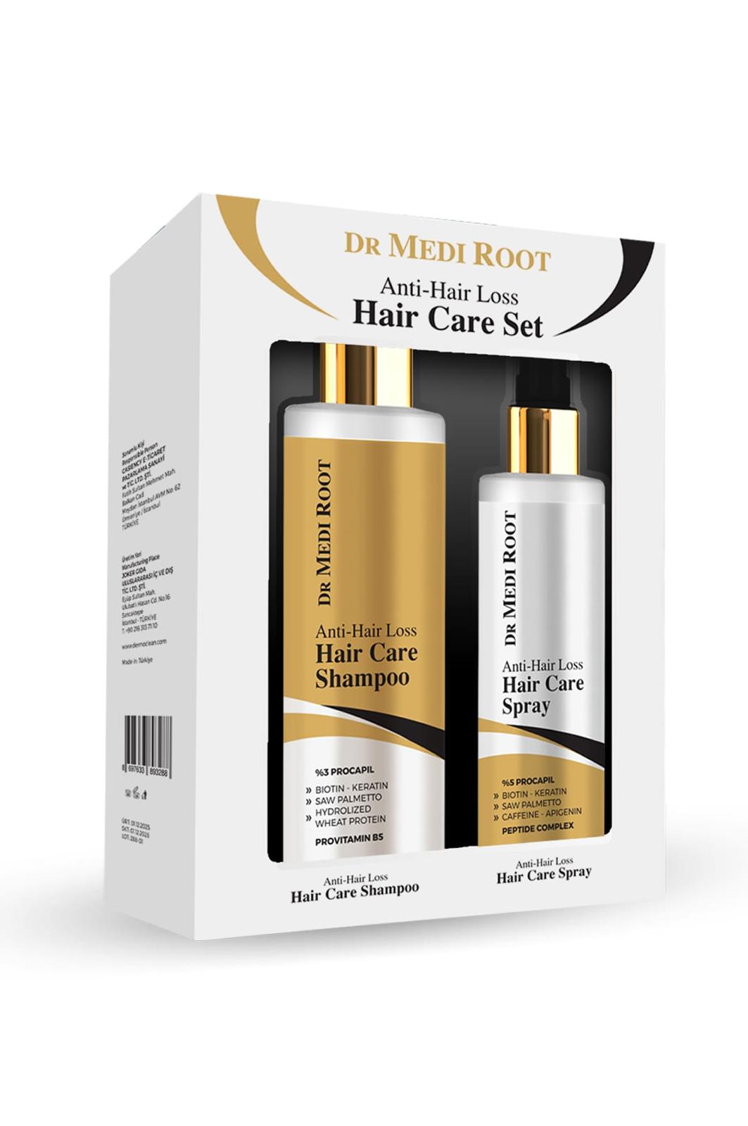Dr Medi Root Anti-Hair Loss Saç Bakım Seti – Saç Dökülmesine Karşı Kök Destekleyici Şampuan & Sprey