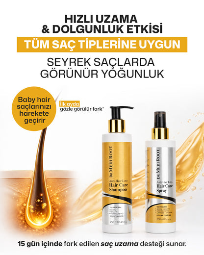 Dr Medi Root Anti-Hair Loss Saç Bakım Seti – Saç Dökülmesine Karşı Kök Destekleyici Şampuan & Sprey